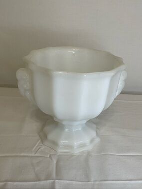 MCM Vintage E.O. BRODY Milk Glass Footed Vase